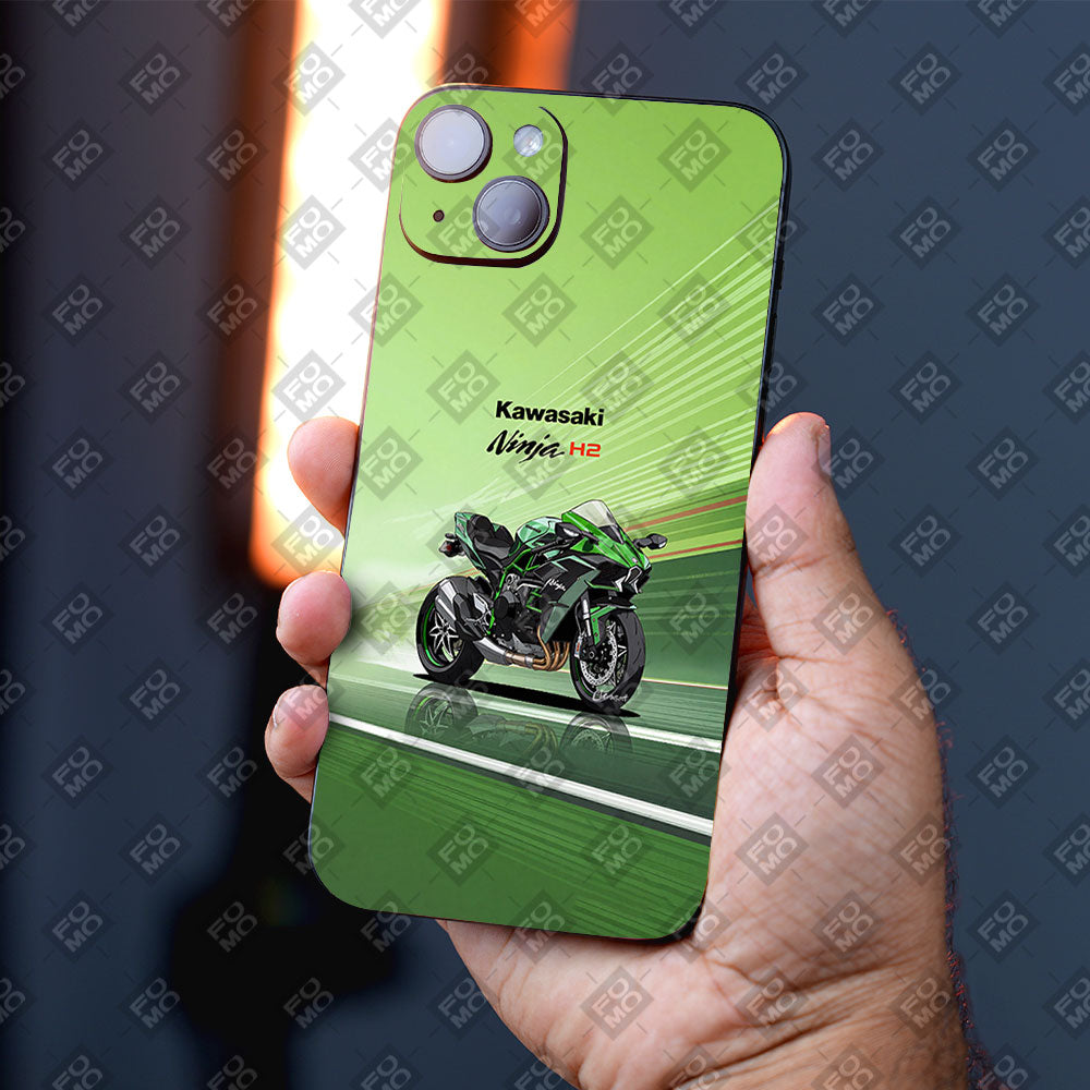 Kawasaki Ninja H2 Green Machine Mobile Skins
