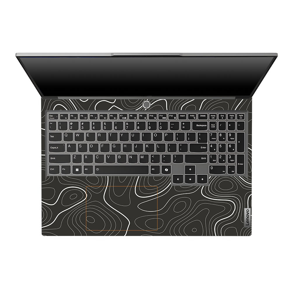 Grayscale Topographic Lines Lenovo Legion 5 16IRX9 Laptop Skin