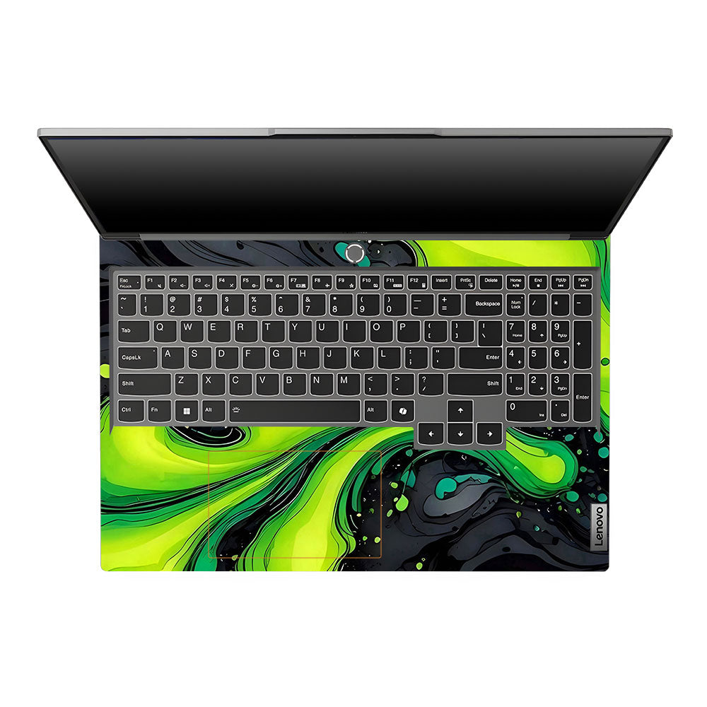 Neon Green Paint Swirls Lenovo Legion 5 16IRX9 Laptop Skin