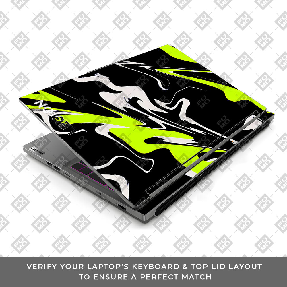Neon Green and Black Patterns Lenovo Legion 5 16IRX9 Laptop Skin