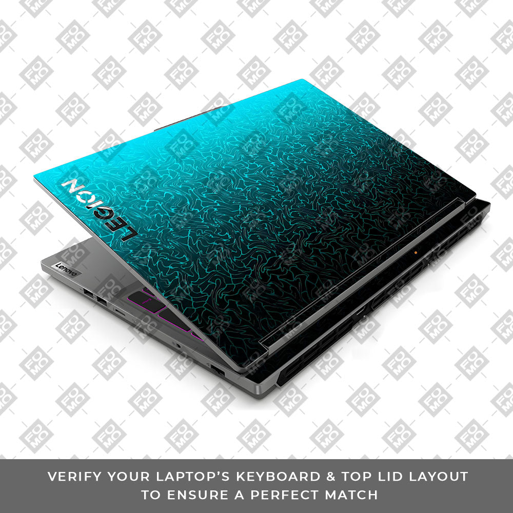 Cyan Blue to Black Lenovo Legion 5 16IRX9 Laptop Skin
