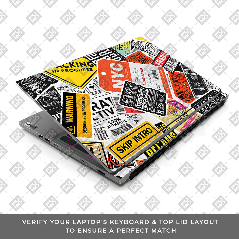 Tech Aesthetic Sticker Collage Lenovo Legion 5 16IRX9 Laptop Skin