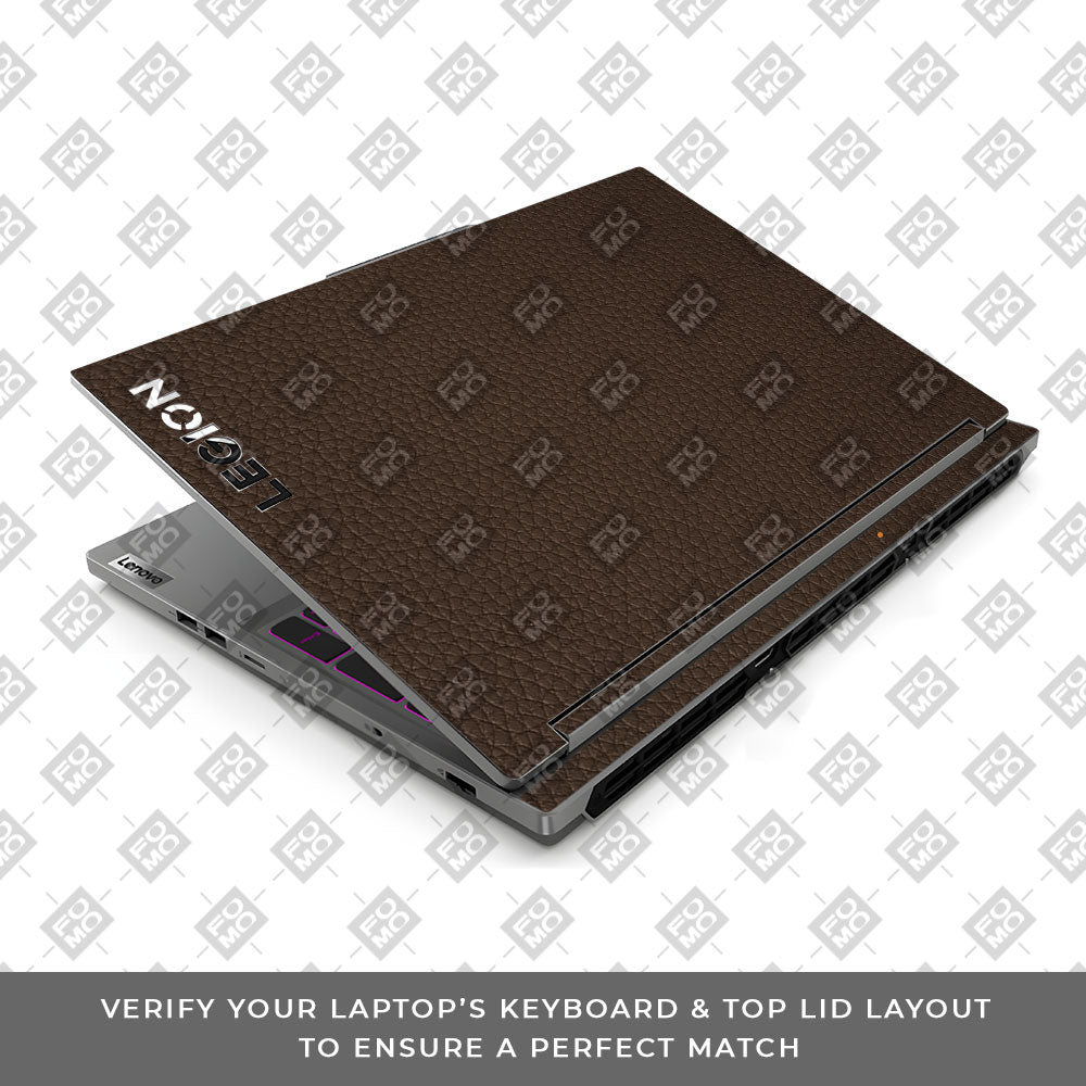 Textured Brown Leather Lenovo Legion 5 16IRX9 Laptop Skin