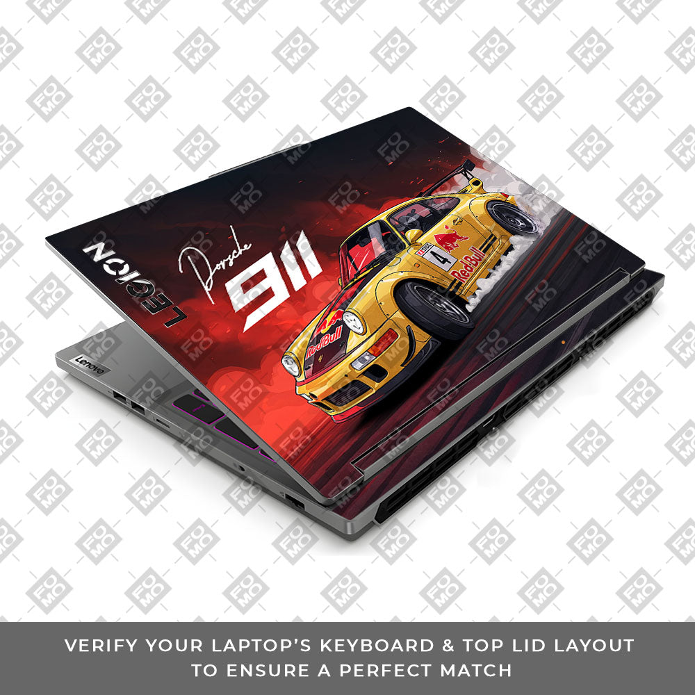 Porsche 911 Red Bull Classic Racer Lenovo Legion 5 16IRX9 3D Laptop Skin