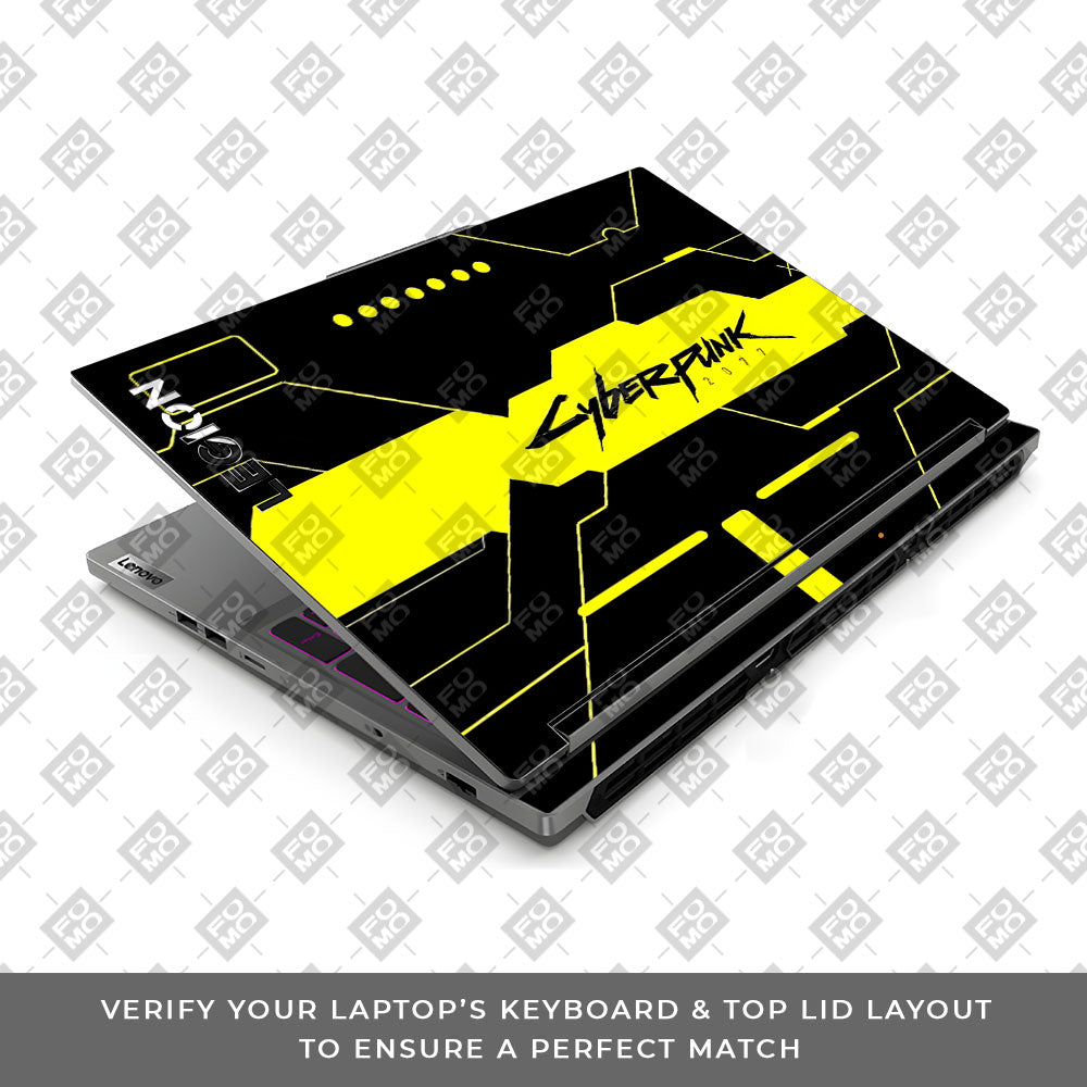 Cyberpunk Yellowline Grid Lenovo Legion 5 16IRX9 Laptop Skin