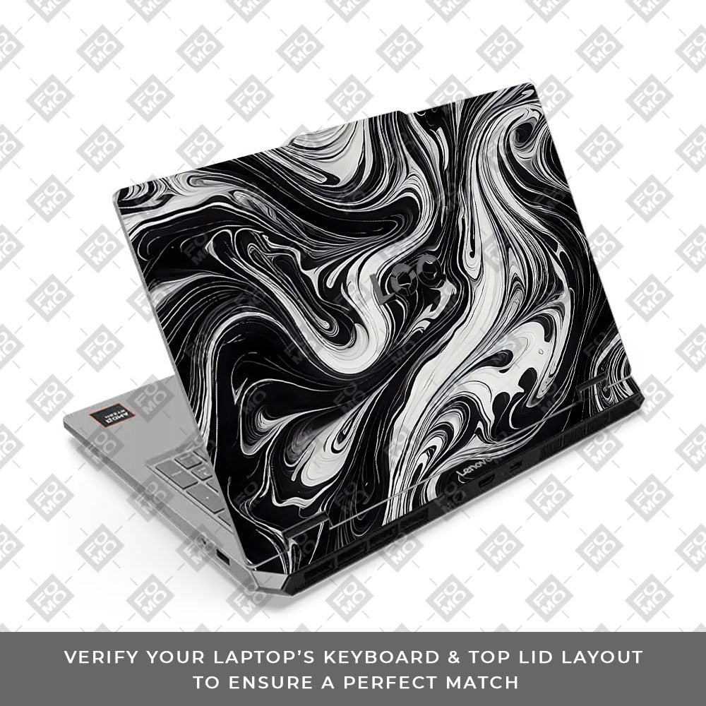 Lenovo LOQ Essential 15ARP11 Black and White Marble Laptop Skin