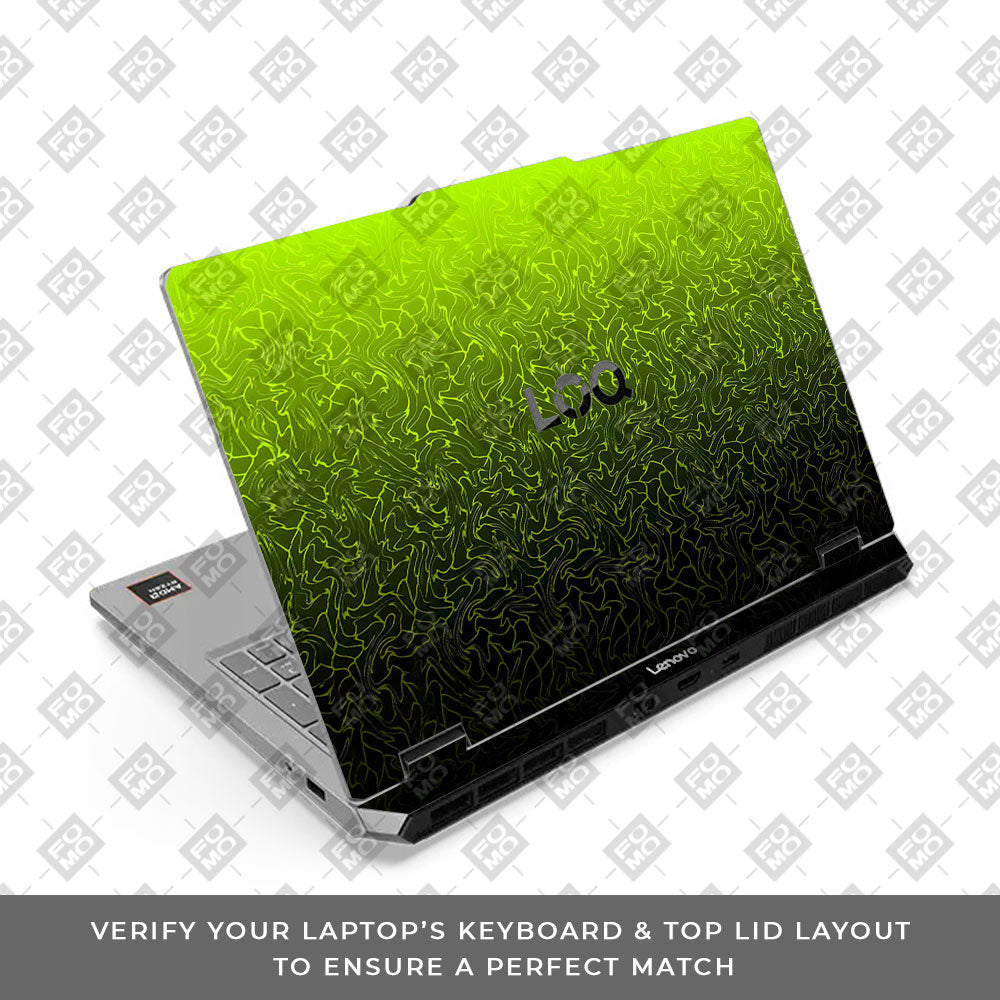 Lenovo LOQ Essential 15ARP11 Lime Yellow to Black Gradient Laptop Skin