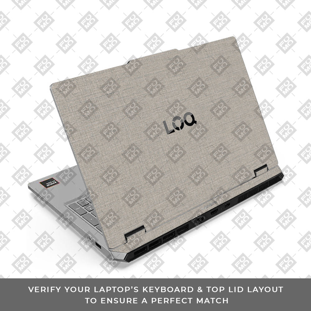 Lenovo LOQ Essential 15ARP11 Textured Fabric Grey Laptop Skin