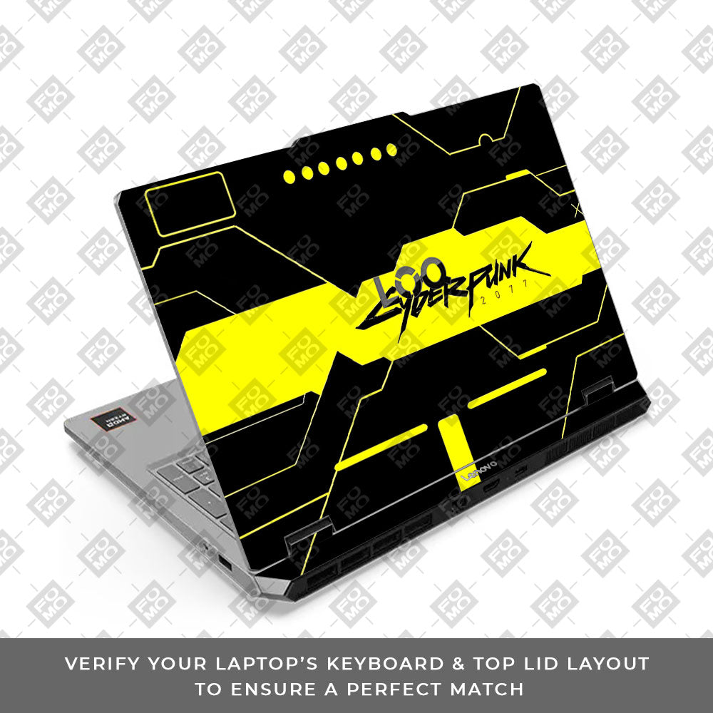 Lenovo LOQ Essential 15ARP11 Cyberpunk Yellowline Grid Laptop Skin