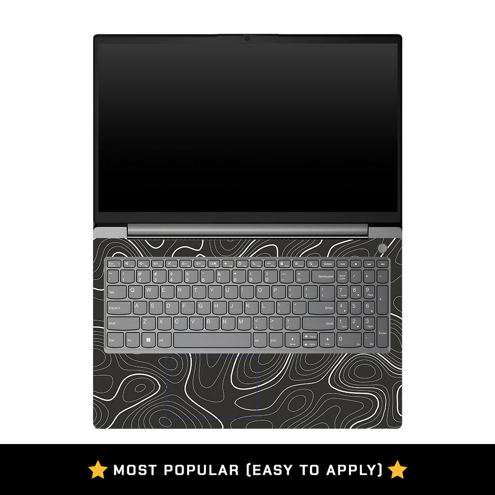 Lenovo V15 G4 Grayscale Topographic Lines Laptop Skin