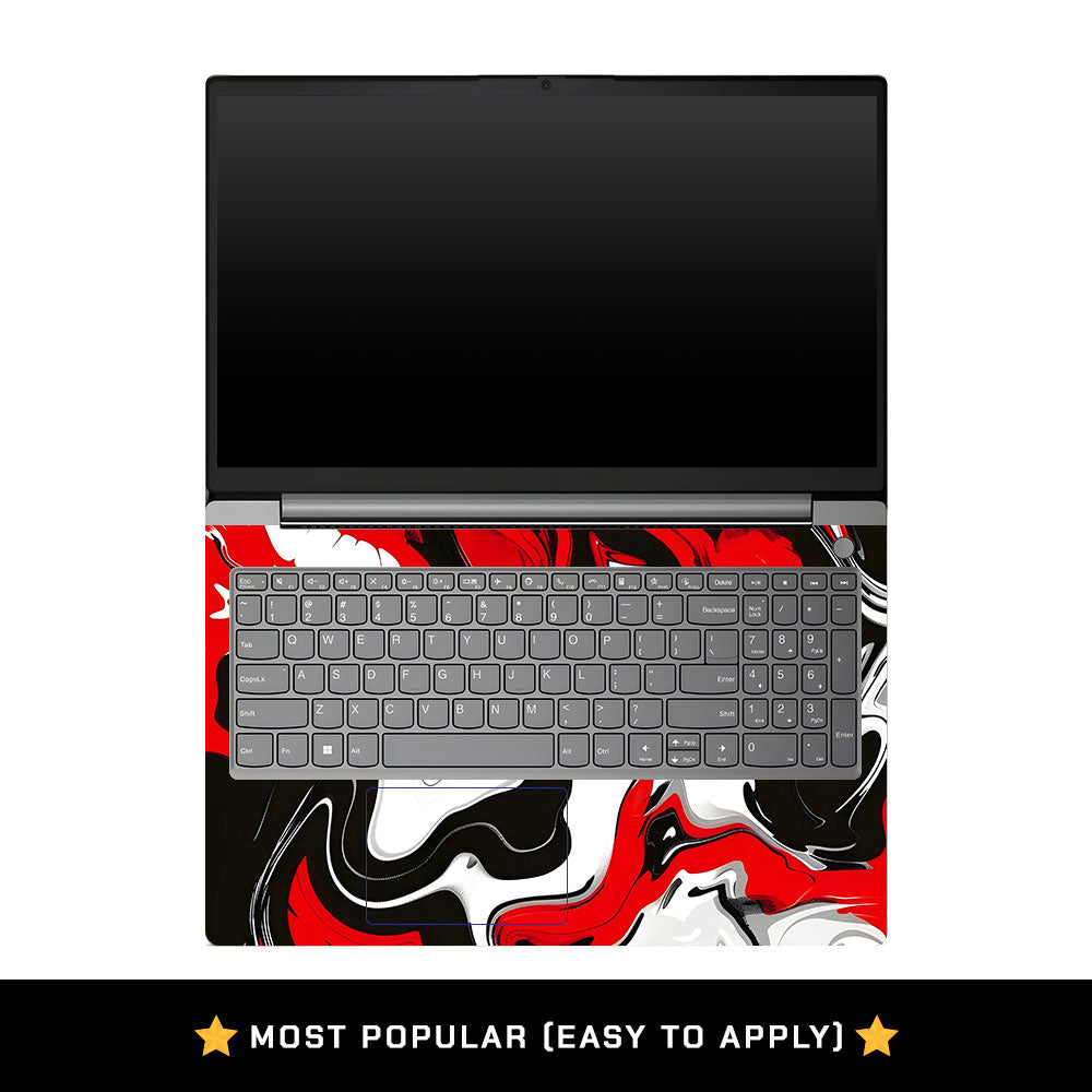 Lenovo V15 G4 Red and White Marble Laptop Skin