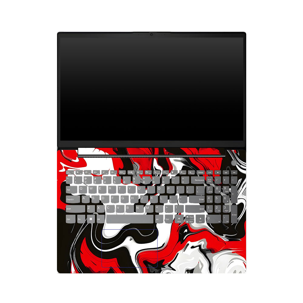 Lenovo V15 G4 Red and White Marble Laptop Skin