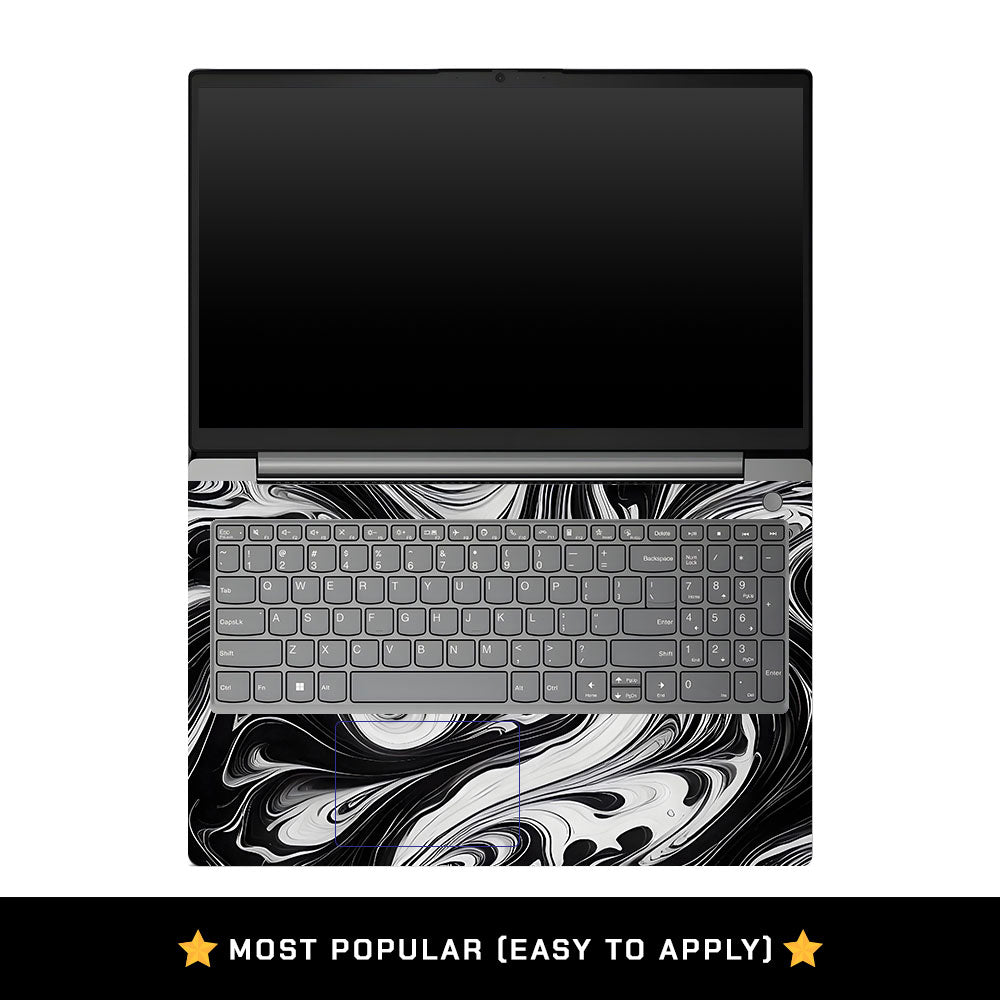 Lenovo V15 G4 Black and White Marble Laptop Skin