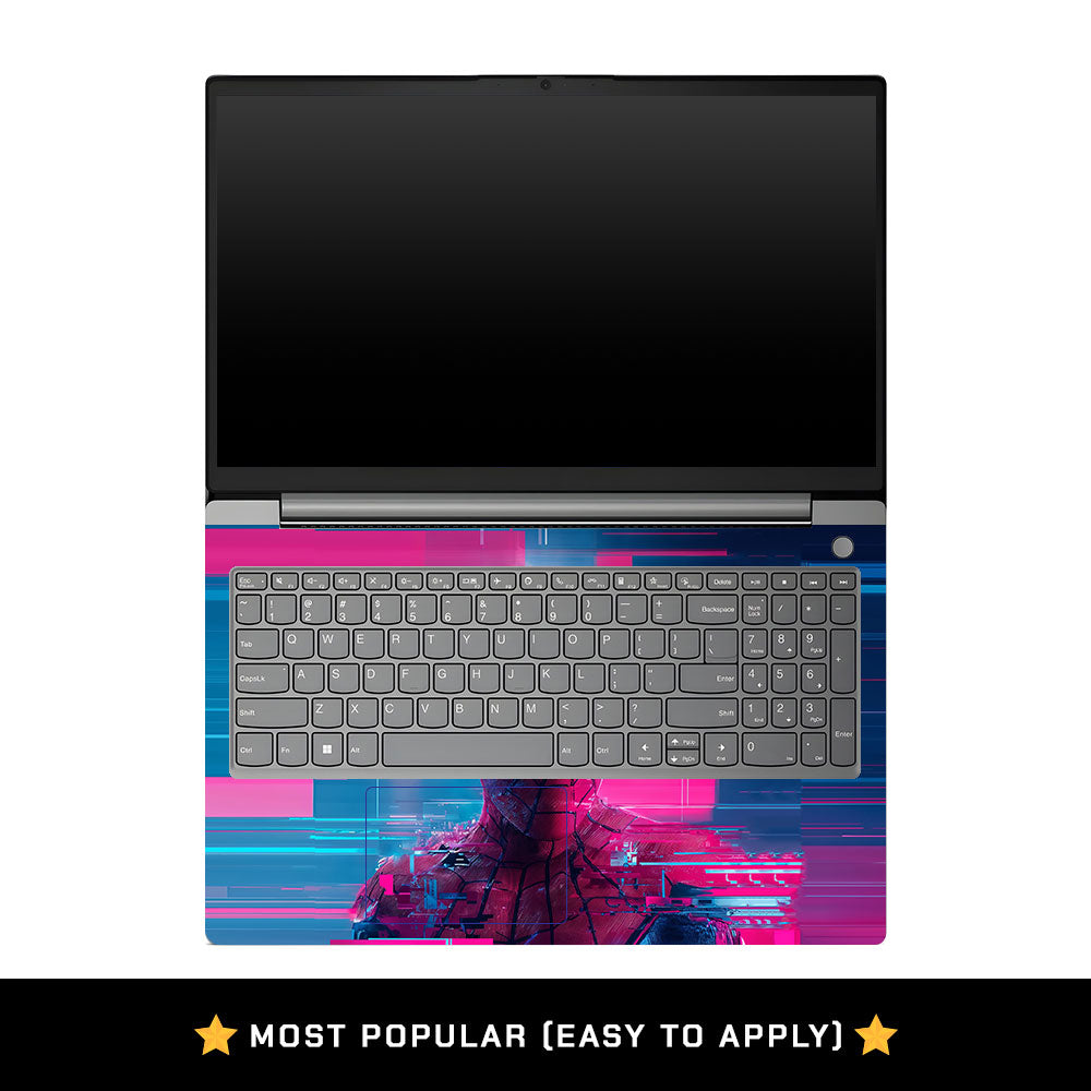 Lenovo V15 G4 Glitch Spider Neon Web Laptop Skin