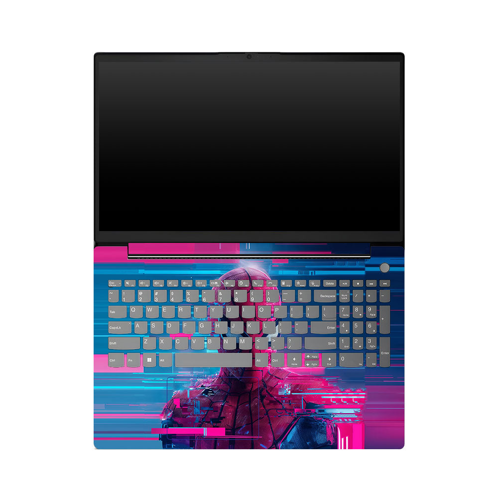 Lenovo V15 G4 Glitch Spider Neon Web Laptop Skin
