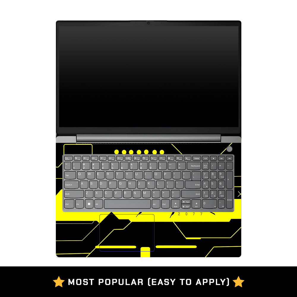 Lenovo V15 G4 Cyberpunk Yellowline Grid Laptop Skin