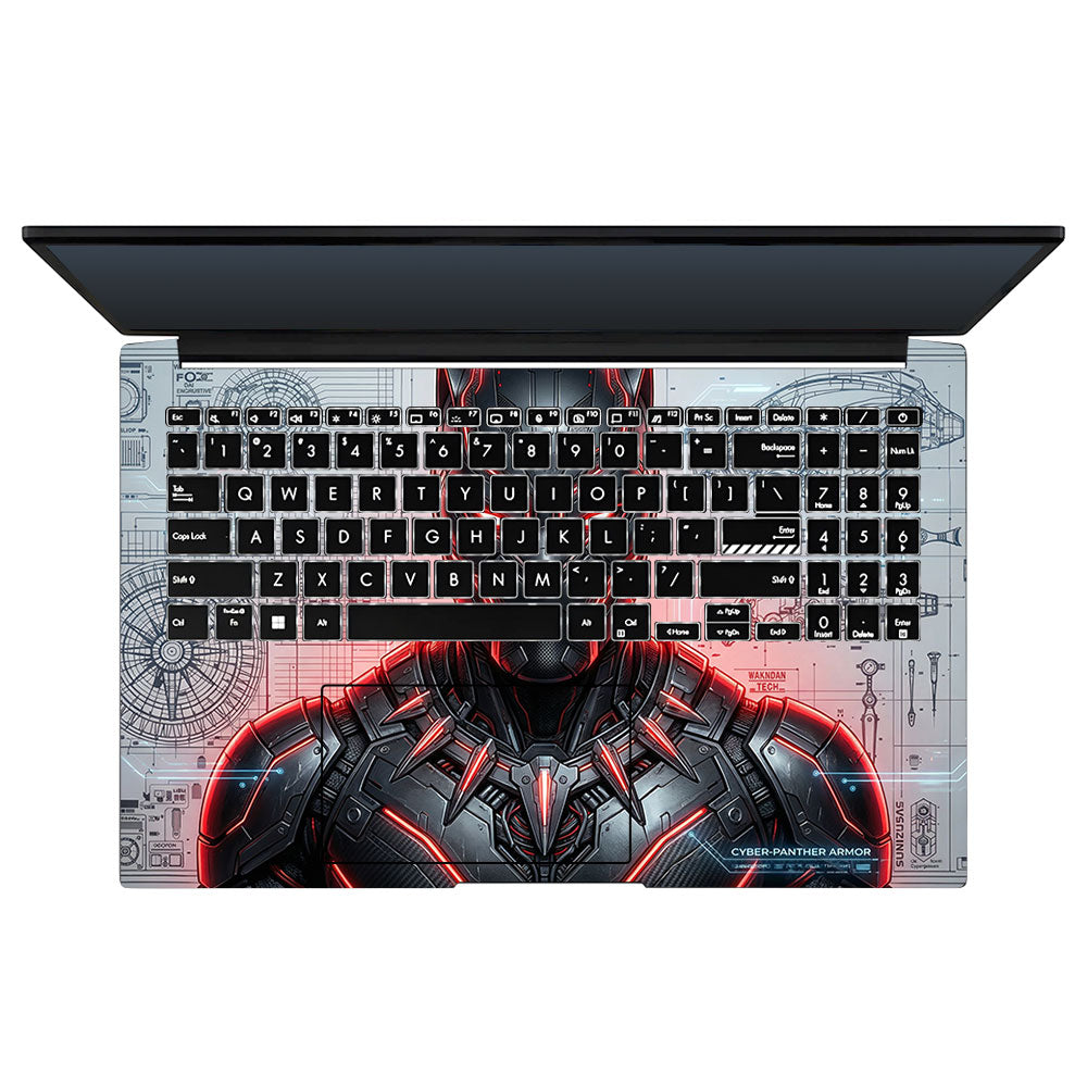 Futuristic Black Panther Asus Vivobook Pro 15 M6500QC & M6500QH 3D Laptop Skin