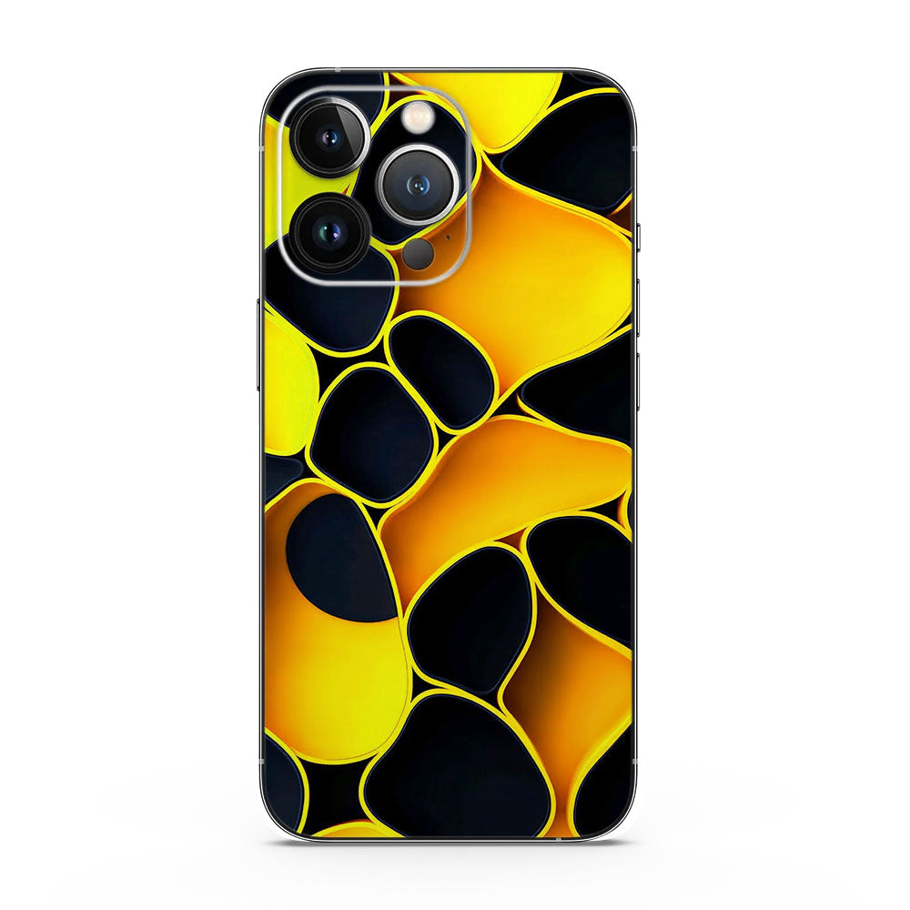 Fomo Store Mobile Skins Miscellaneous Black & Yellow Organic Shapes