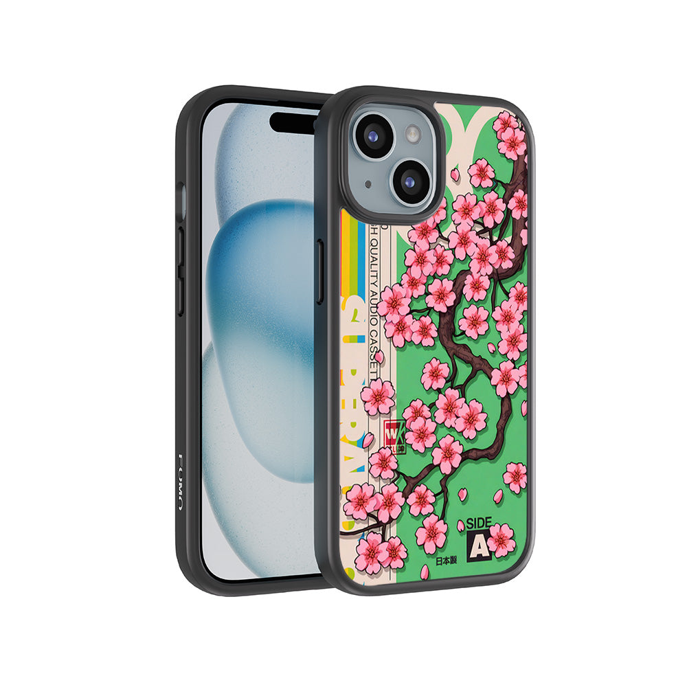Retro Sakura Blossom Skin with Shockguard Armour Magsafe Case for Apple iPhone 15
