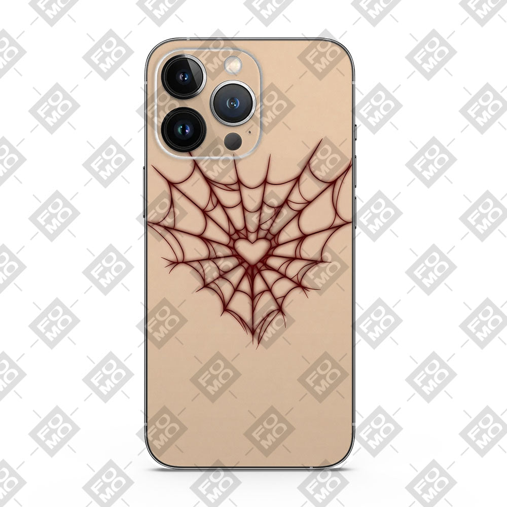 Spider Web Heart 3D Mobile Skin