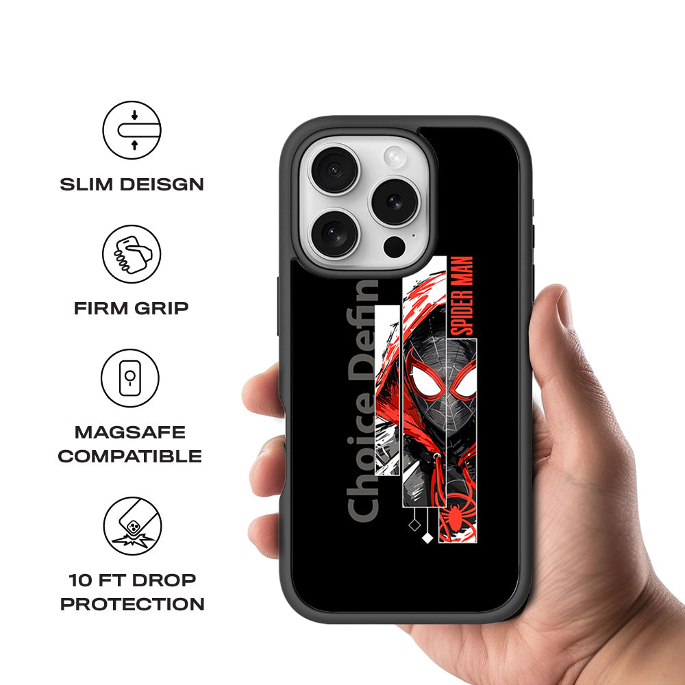 Spiderman Choices Defines Skin with Shockguard Armour Magsafe Case for Apple iPhone 16 Pro Max