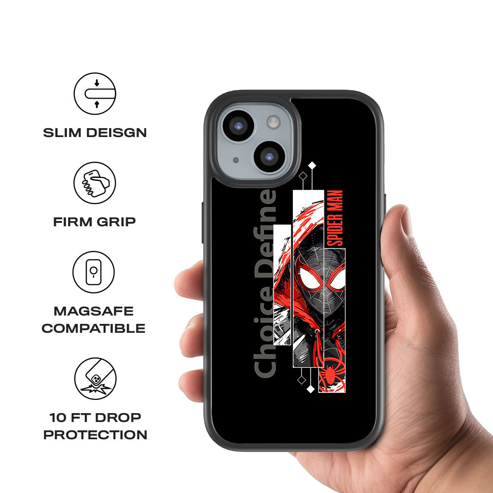 Spiderman Choices Defines Skin with Shockguard Armour Magsafe Case for Apple iPhone 15 Plus