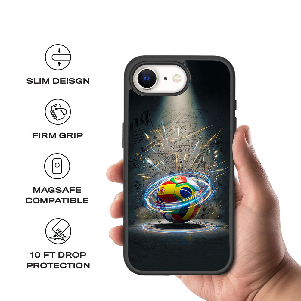 World Football Nations Sports 3D Skin with Shockguard Armour Magsafe Case for Apple iPhone 16E