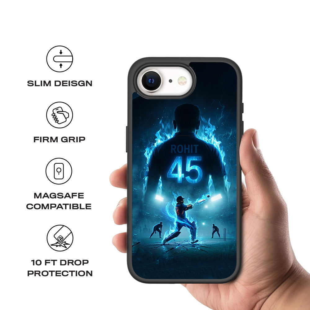 Rohit Sharma Hitman 45 Sports 3D Skin with Shockguard Armour Magsafe Case for Apple iPhone 16E