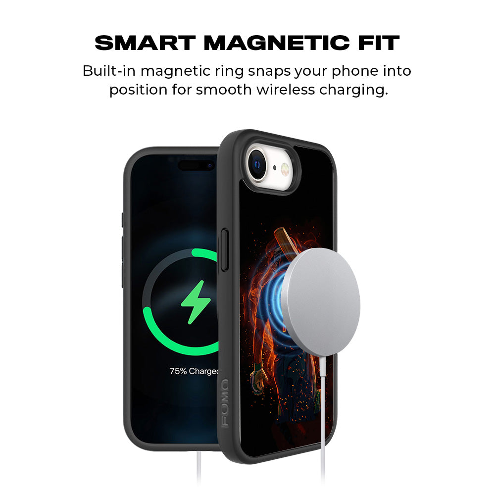 MS Dhoni Inferno Seven Cricket Sports 3D Skin with Shockguard Armour Magsafe Case for Apple iPhone 16E