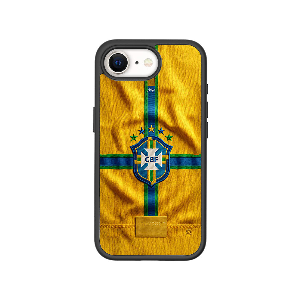 Brazil Football Crest Sports 3D Skin with Shockguard Armour Magsafe Case for Apple iPhone 16E