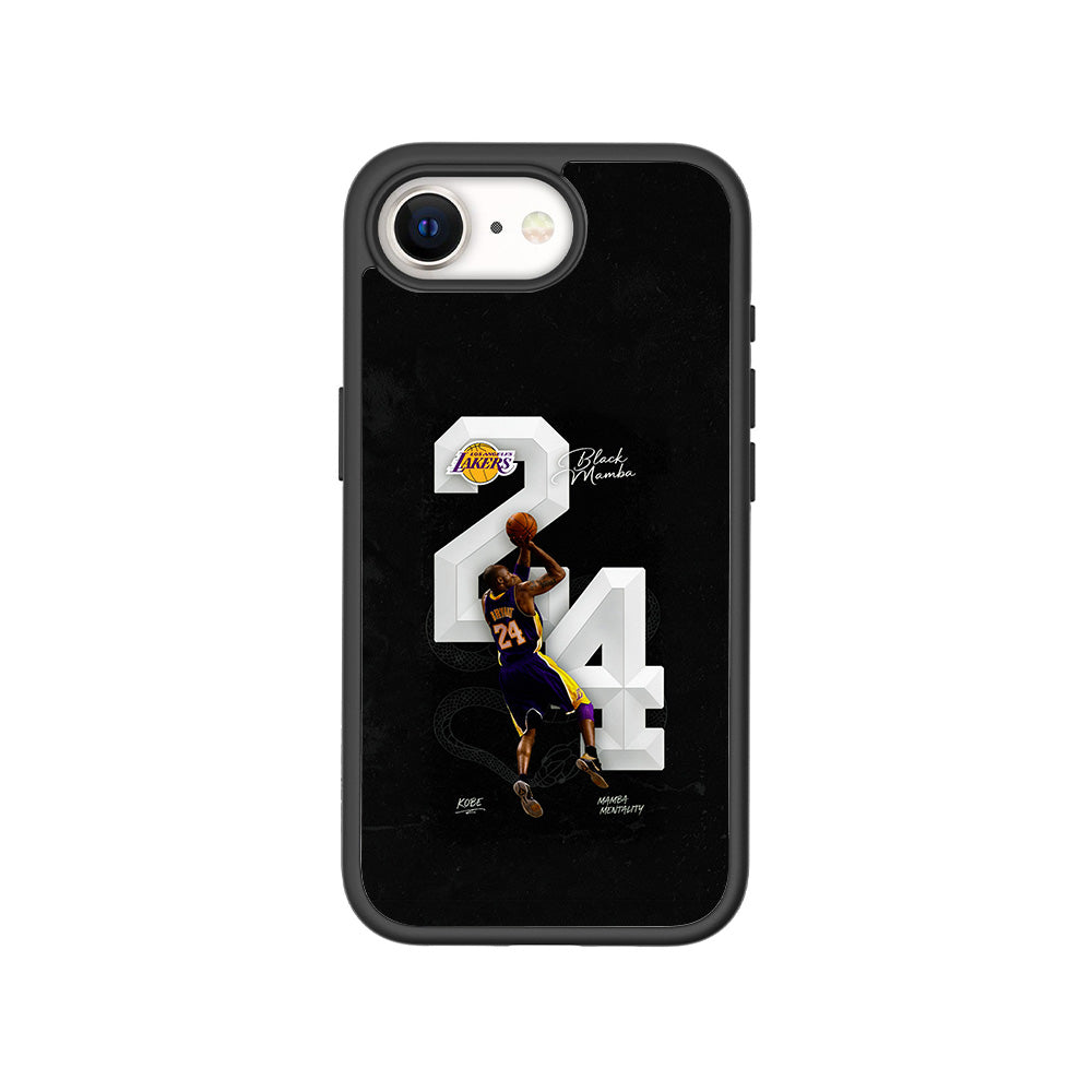 Kobe Bryant Black Mamba 24 Basketball Sports 3D Skin with Shockguard Armour Magsafe Case for Apple iPhone 16E