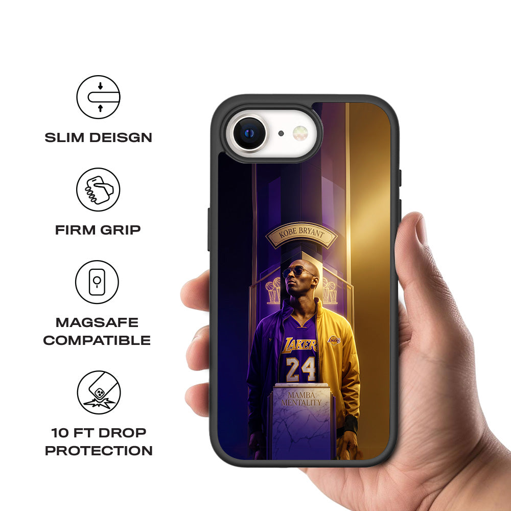 Kobe Bryant Mamba Mentality Sports 3D Skin with Shockguard Armour Magsafe Case for Apple iPhone 16E