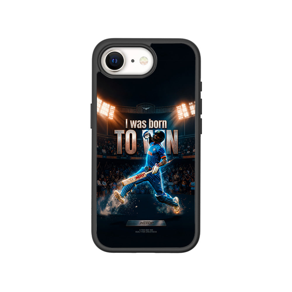 Virat Kohli Born To Win Cricket Sports 3D Skin with Shockguard Armour Magsafe Case for Apple iPhone 16E
