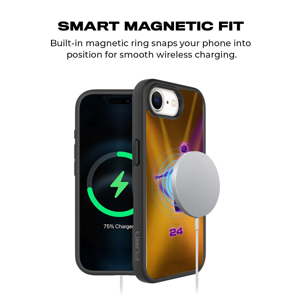 Purple Dunk 24 Sports 3D Skin with Shockguard Armour Magsafe Case for Apple iPhone 16E