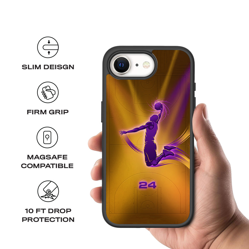 Purple Dunk 24 Sports 3D Skin with Shockguard Armour Magsafe Case for Apple iPhone 16E