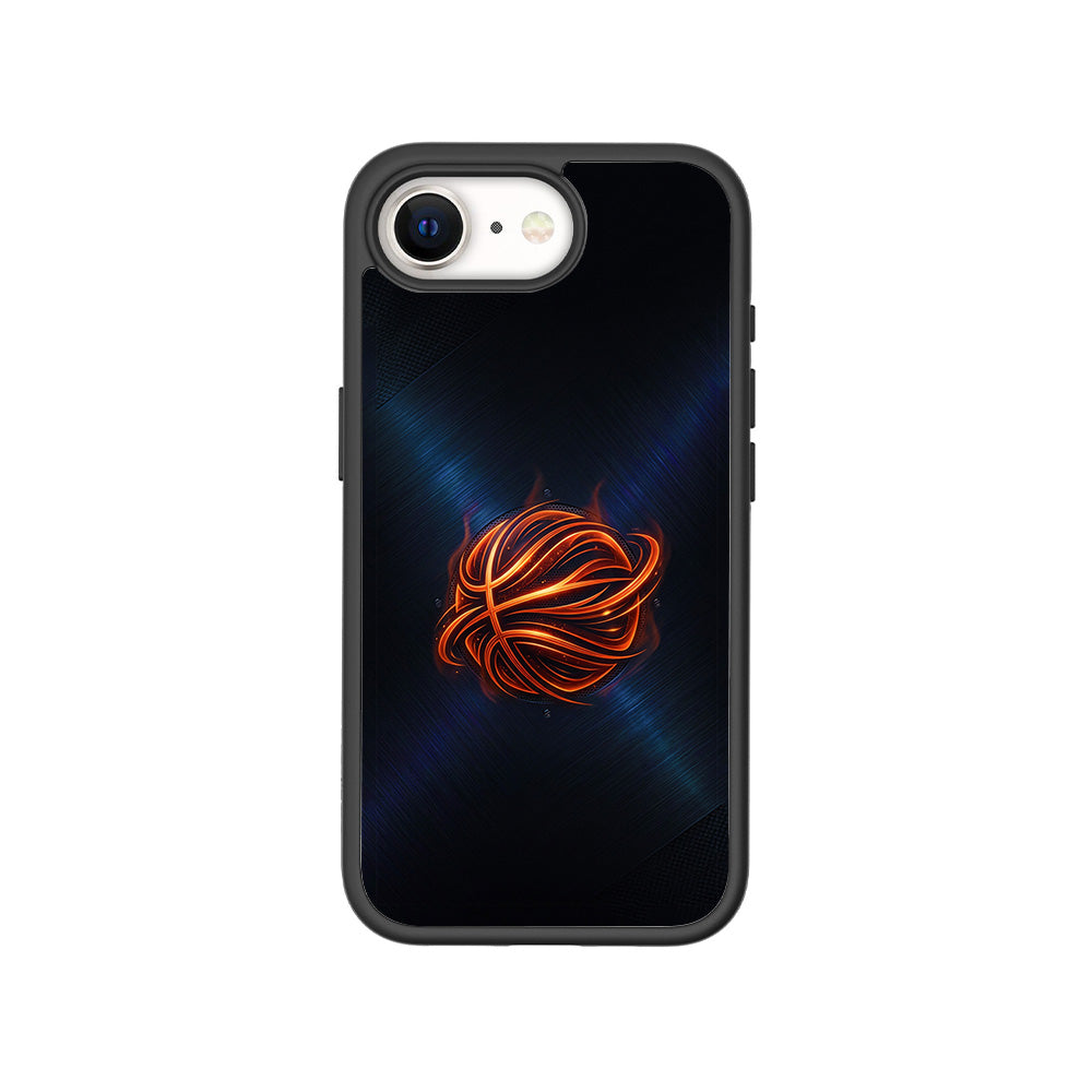 Basketball Inferno Sports 3D Skin with Shockguard Armour Magsafe Case for Apple iPhone 16E