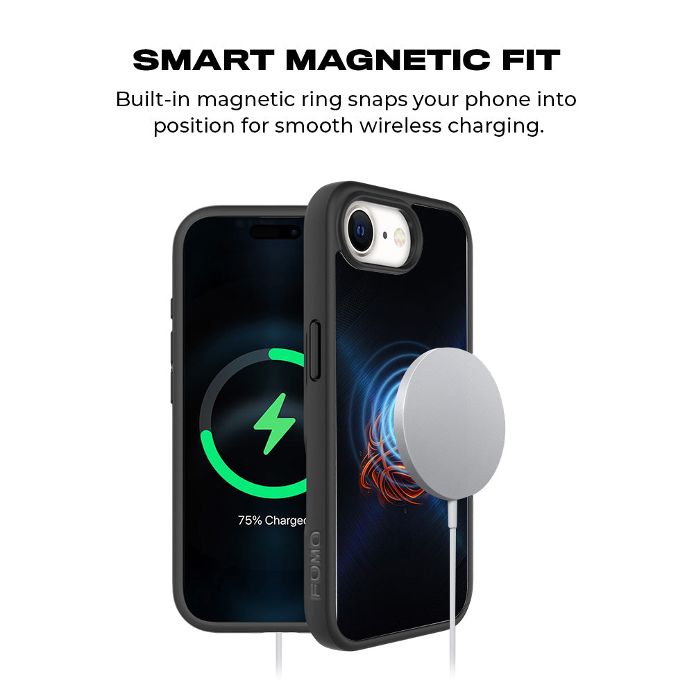 Basketball Inferno Sports 3D Skin with Shockguard Armour Magsafe Case for Apple iPhone 16E