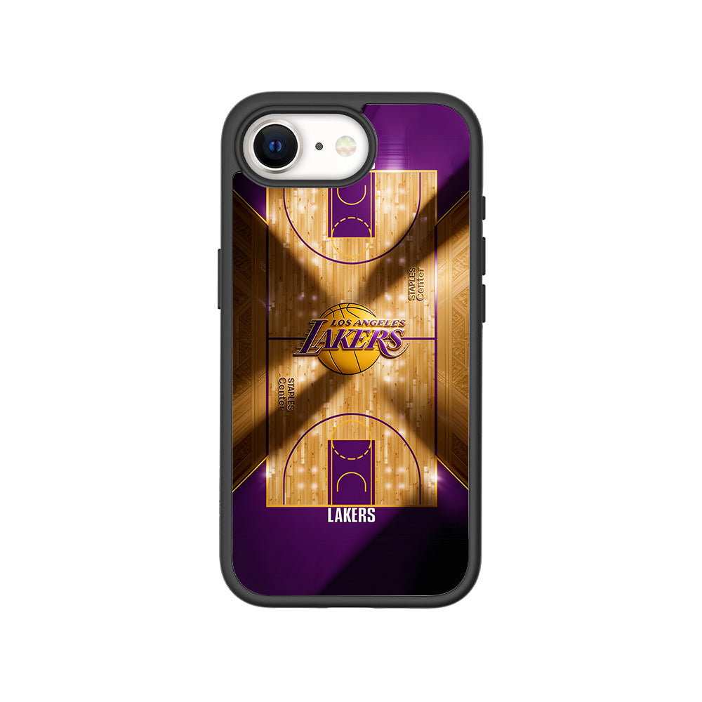 Lakers Championship Court Sports 3D Skin with Shockguard Armour Magsafe Case for Apple iPhone 16E