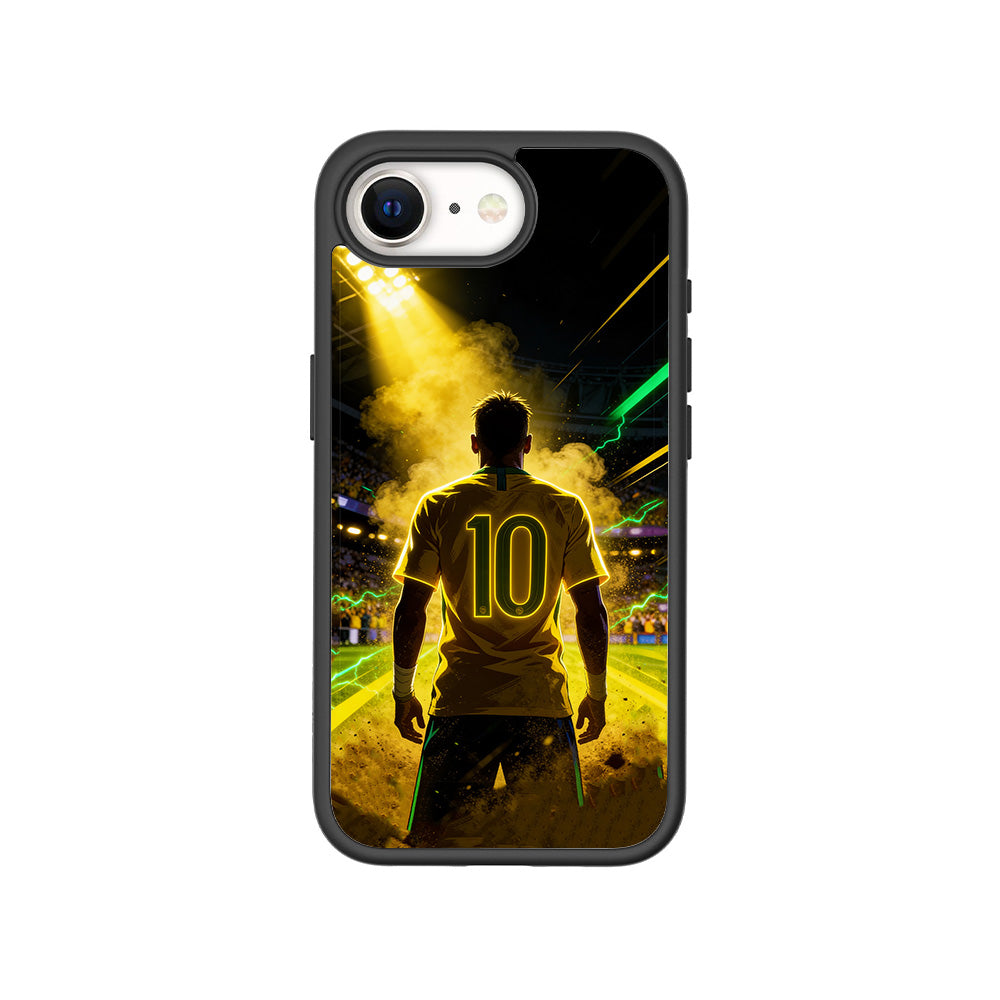 Brazil Number 10 Football Sports 3D Skin with Shockguard Armour Magsafe Case for Apple iPhone 16E