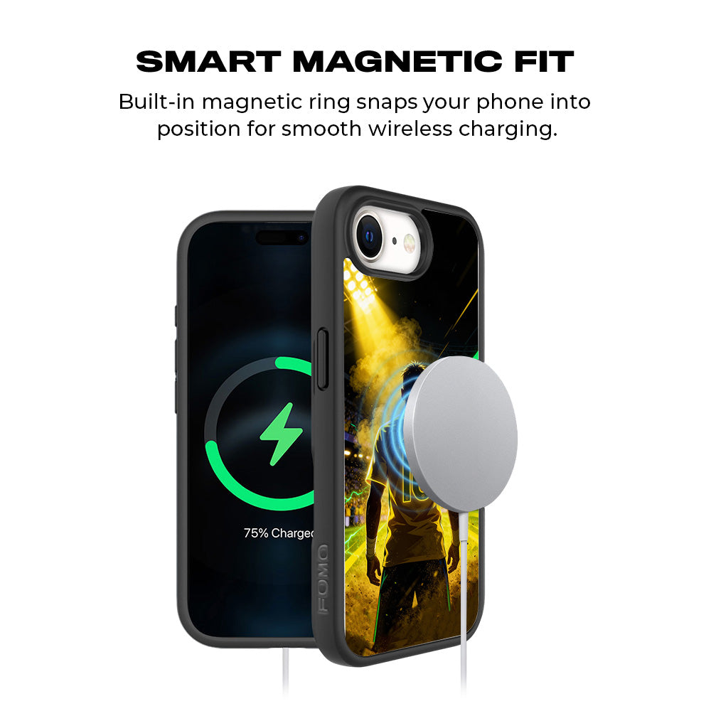 Brazil Number 10 Football Sports 3D Skin with Shockguard Armour Magsafe Case for Apple iPhone 16E