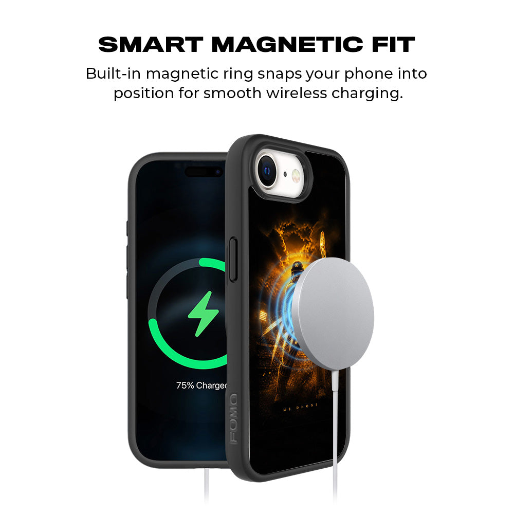 MS Dhoni THALA Cricket Sports 3D Skin with Shockguard Armour Magsafe Case for Apple iPhone 16E