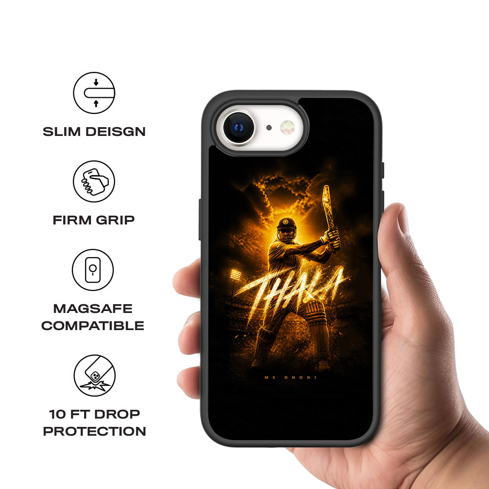 MS Dhoni THALA Cricket Sports 3D Skin with Shockguard Armour Magsafe Case for Apple iPhone 16E