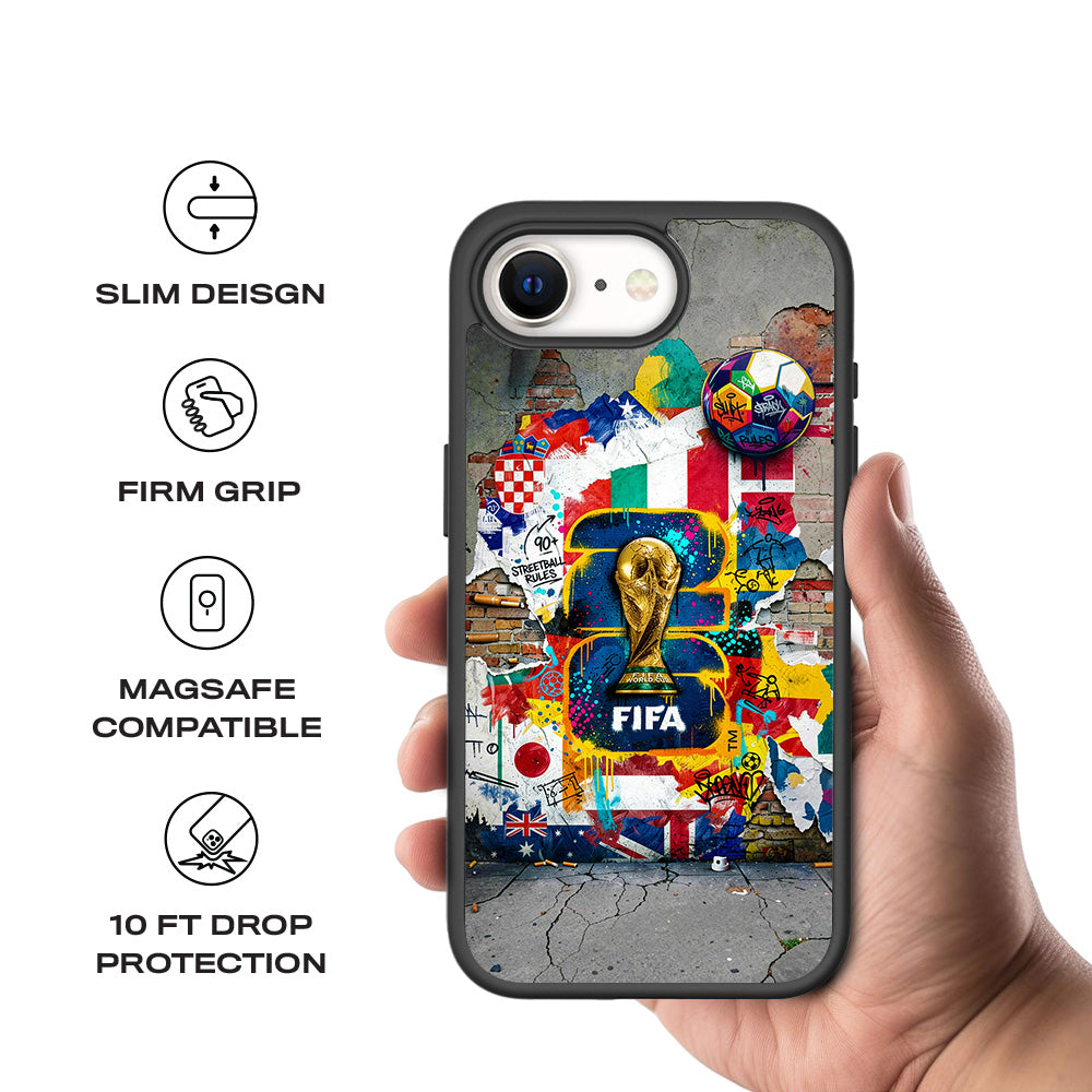 FIFA World Cup Streetstyle Sports 3D Skin with Shockguard Armour Magsafe Case for Apple iPhone 16E