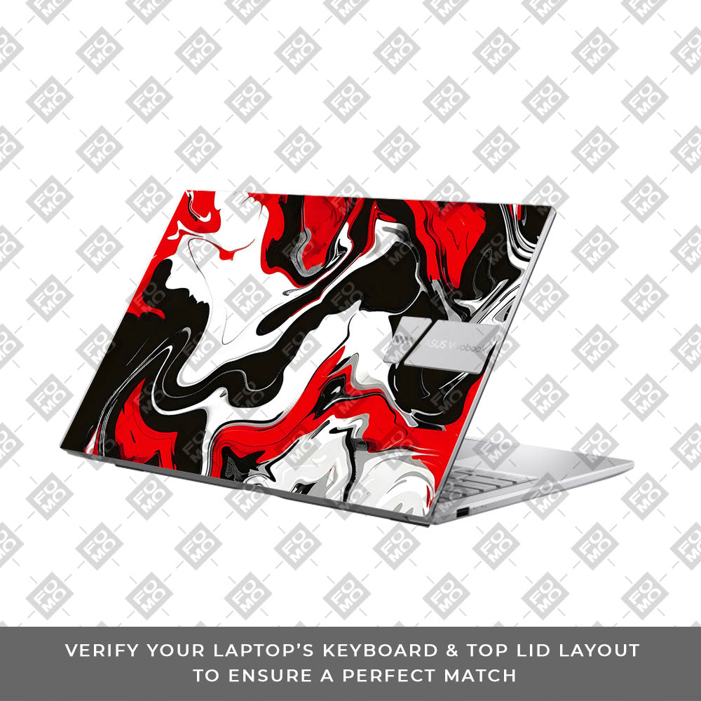 Red and White Marble Asus VivoBook 15 X1504VA Laptop Skin