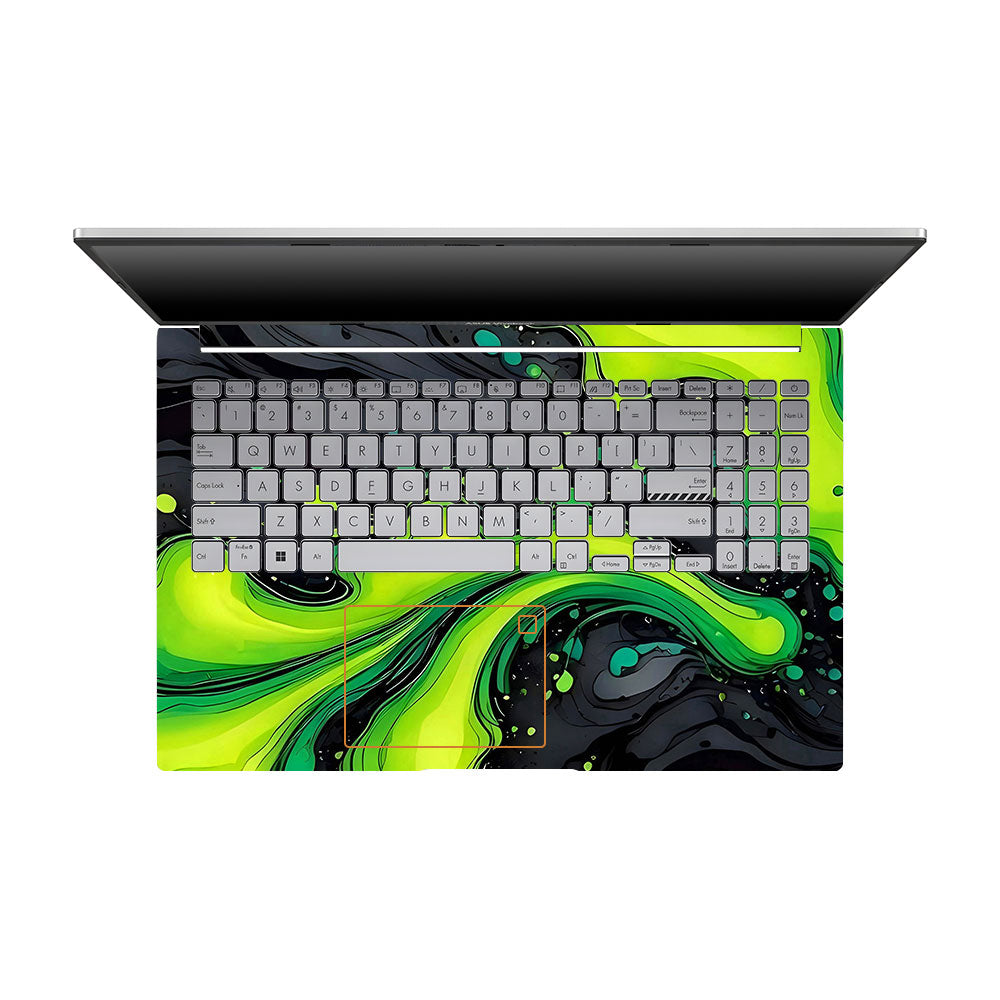 Neon Green Paint Swirls Asus VivoBook 15 X1504VA Laptop Skin