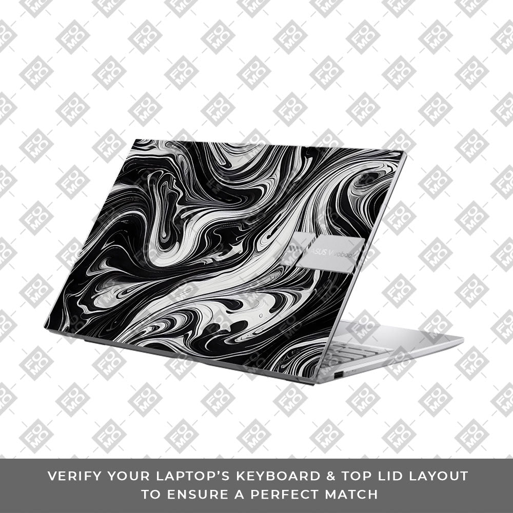 Black and White Marble Asus VivoBook 15 X1504VA Laptop Skin