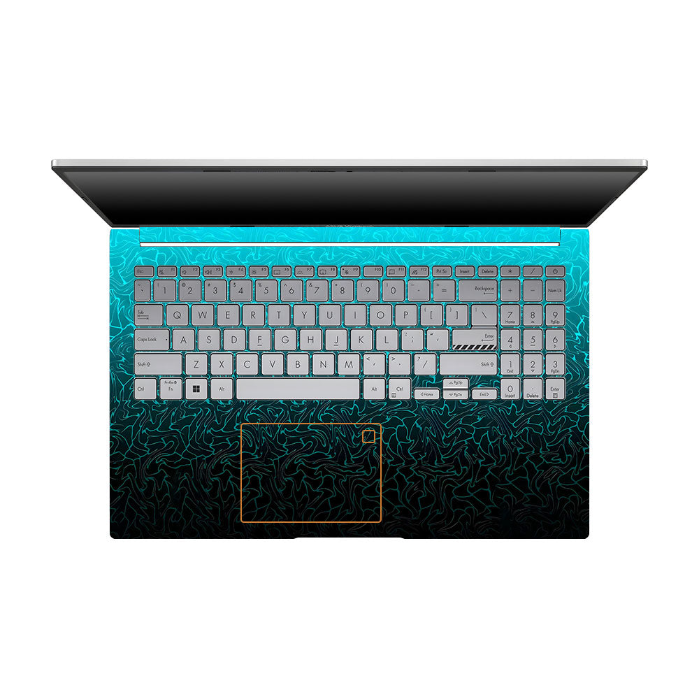 Cyan Blue to Black Asus VivoBook 15 X1504VA Laptop Skin