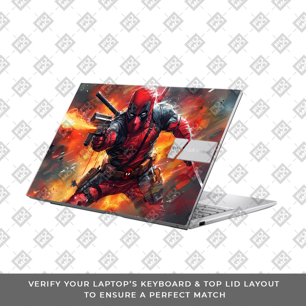 Deadpool in Action Asus VivoBook 15 X1504VA Laptop Skin