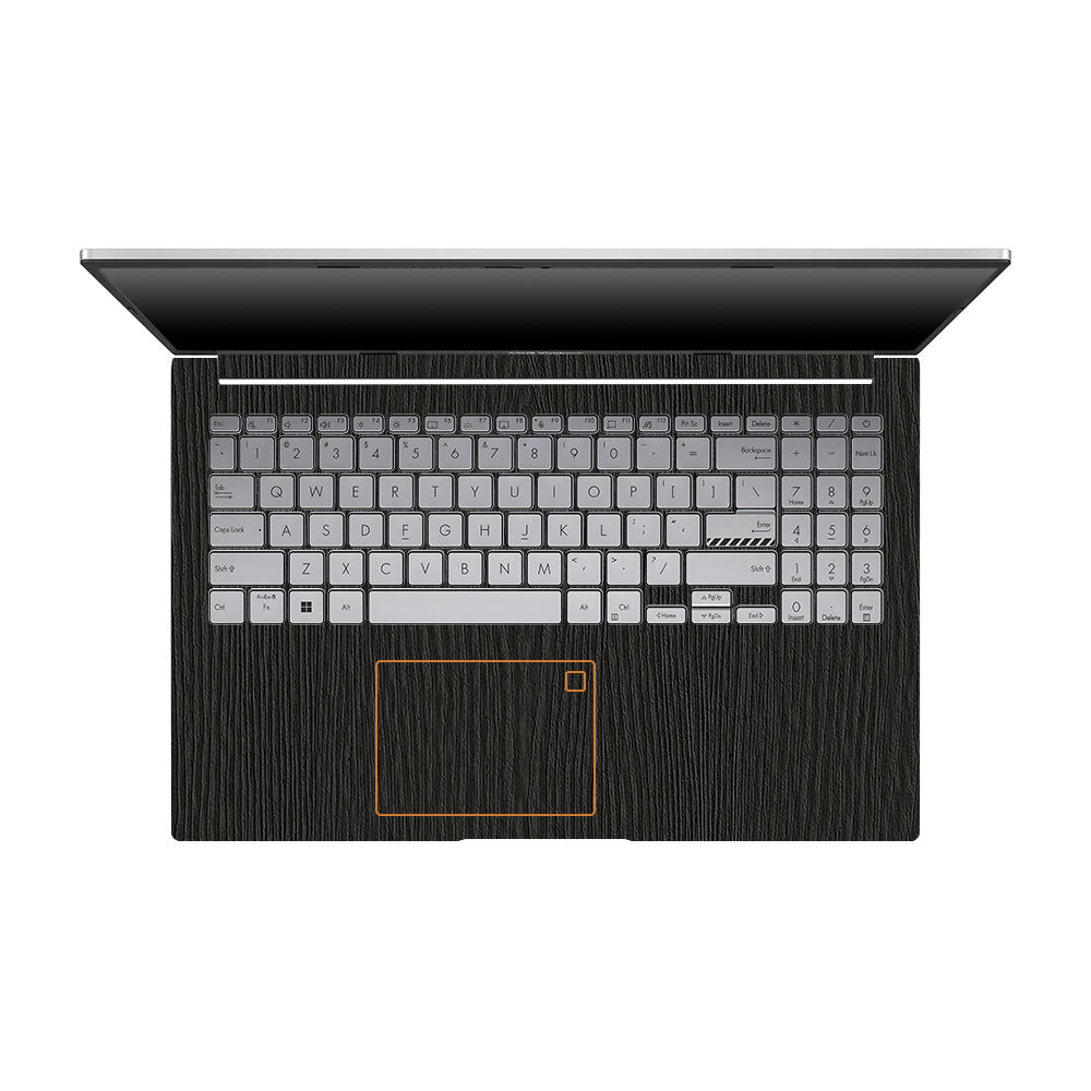 Textured Black Wood Asus VivoBook 15 X1504VA Laptop Skin