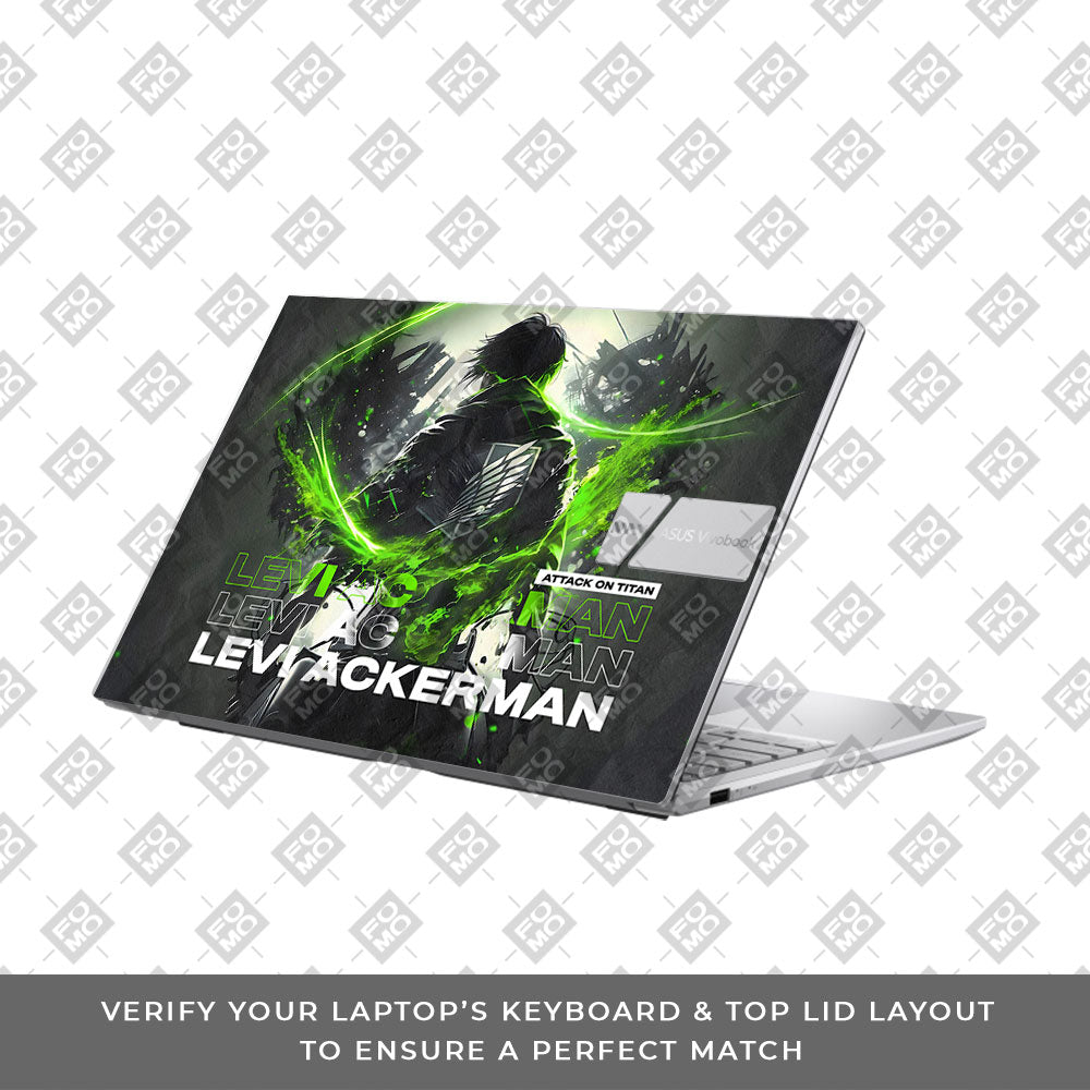 Levi Ackerman Neon Fury Asus VivoBook 15 X1504VA Laptop Skin